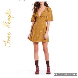 NWT Mockingbird Floral Print V-Neck Mini A-Line